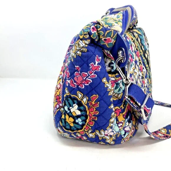 Vera Bradley Purse Iconic Shoulder Bag Carson Blue Multi Romantic Paisley Quilt - Picture 5 of 14